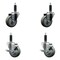 Service Caster 3.5'' SS Gray Poly Wheel Swivel 1'' Expanding Stem Caster Set 2 Brakes, 4PK SCC-SSEX20S3514-PPUB-2-TLB-2-1 - alternate 1